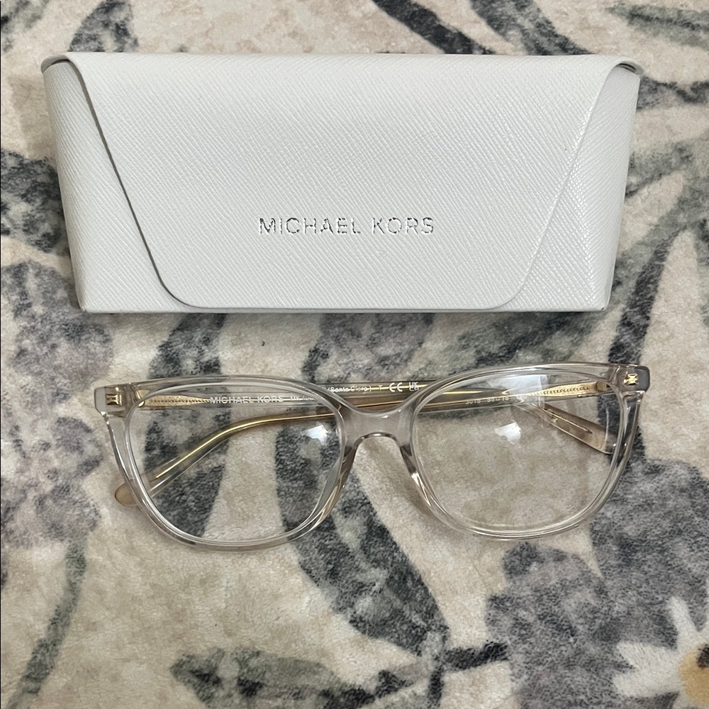 Michael Kors Transparent Eyeglasses with White Case